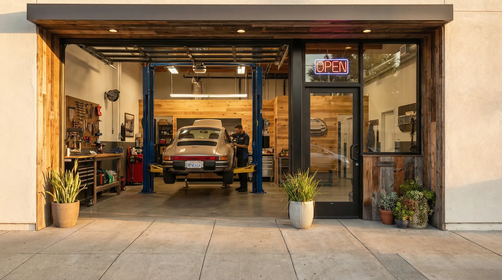Garage de réparation automobile moderne